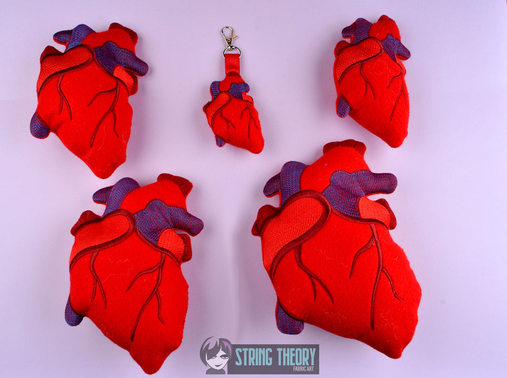 Download Heart Stuffie Five Sizes Ith Machine Embroidery Design String Theory Fabric Art