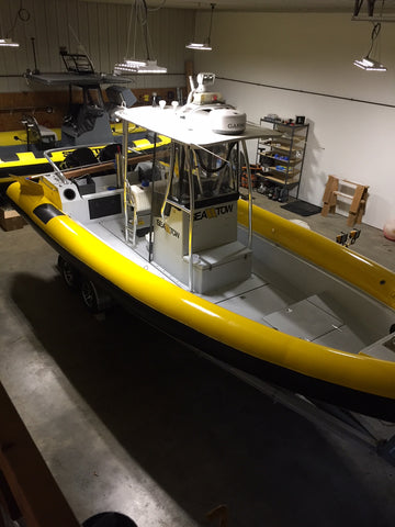 smooth yellow Durabak Hypalon Coast Guard Boat