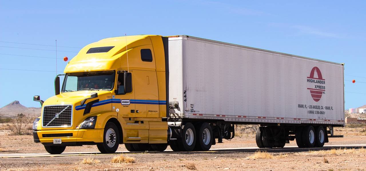 Yellow & White Semi Truck