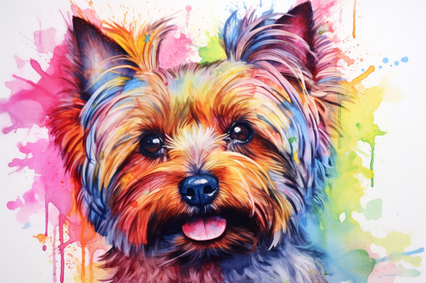 Colorful Watercolor Yorkie Art Diamond Painting Kits