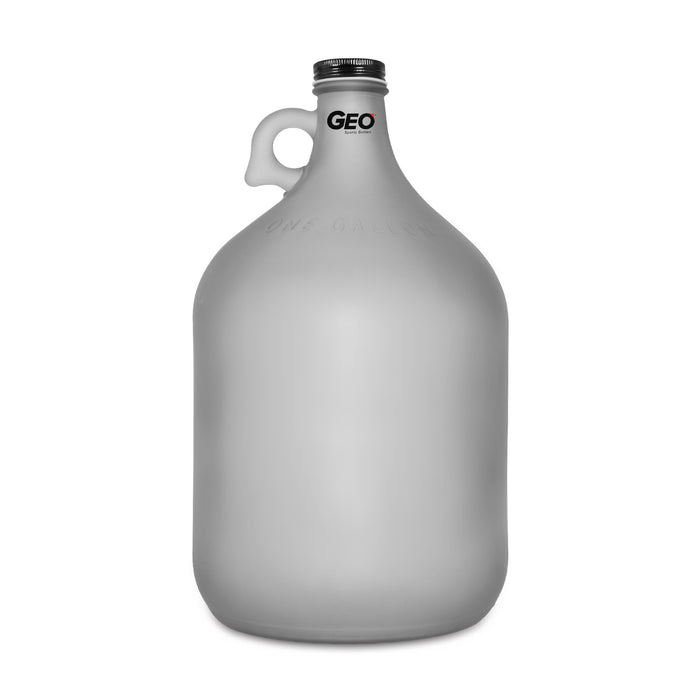 Download 1 Gallon Frosted Glass Bottle Water Bottle With Screw Cap Geo Organize Com