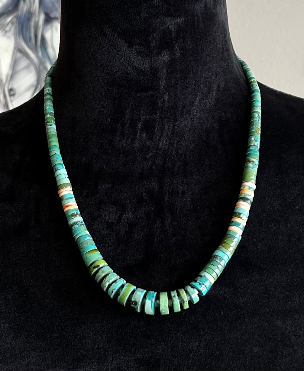 heishi necklace turquoise