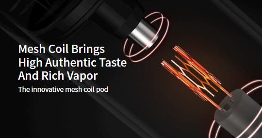 The mesh coil brings a highly authentic taste and rich vapour.
