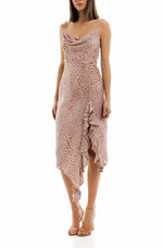 Misha Emilia Leopard Print Slip Dress - Blush