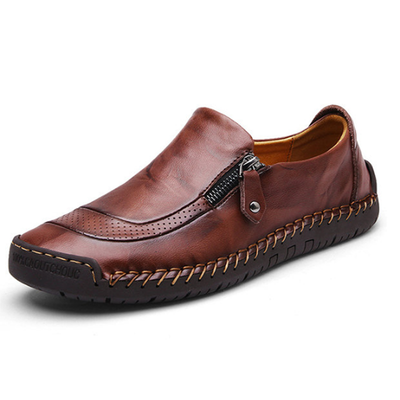 stitched leather loafer