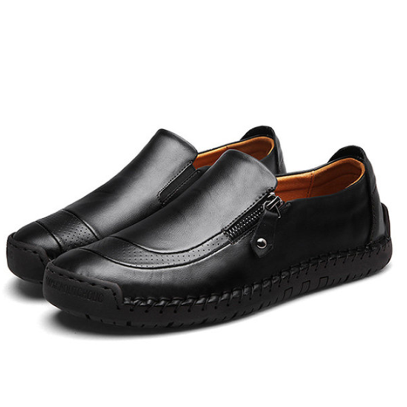 stitched leather loafer