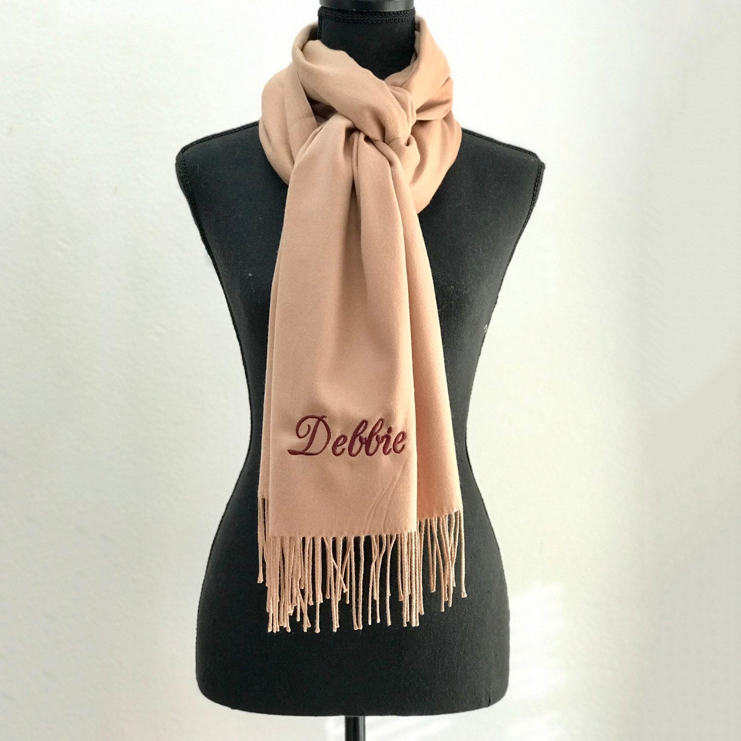 personalized embroidered scarf