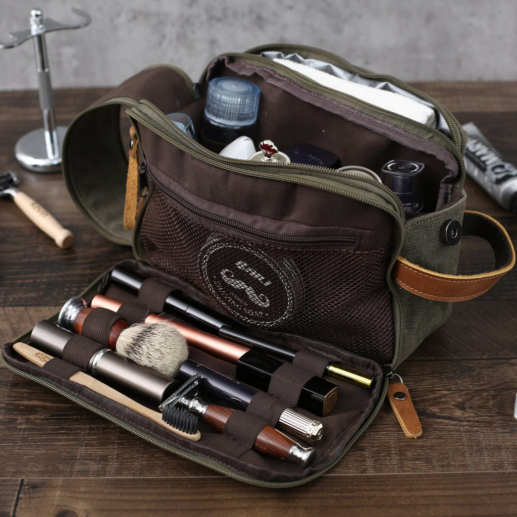 Groomsmen Gift Toiletry Bag for Men, Travel Shaving Dopp Kit Bag –  JJLeatherHouse