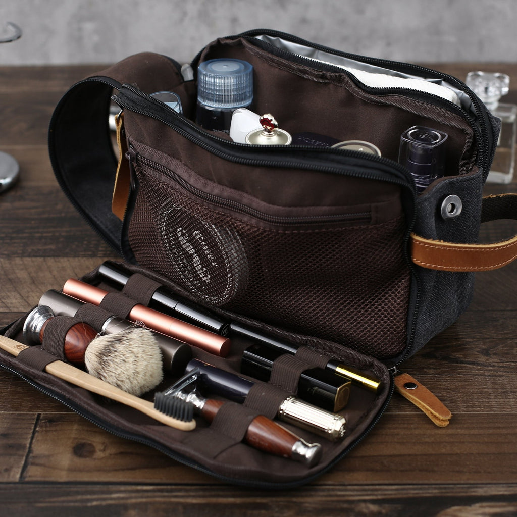 Groomsmen Gift Monogrammed Toiletry Bag, Canvas Dopp Kit Shaving Kit B –  UrWeddingGifts