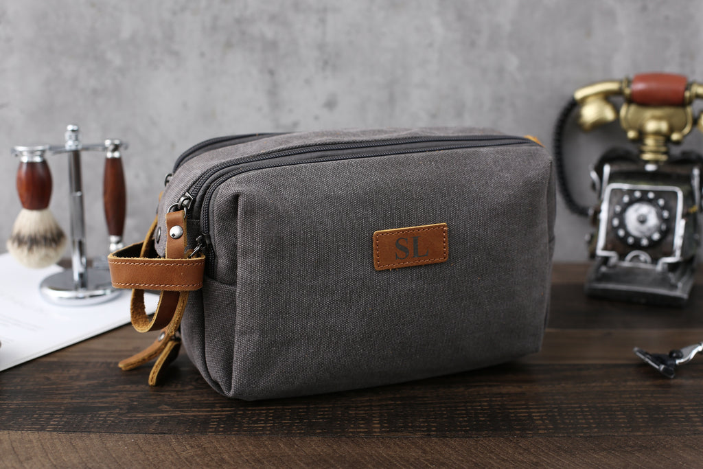 Groomsmen Gift, Canvas Toiletry Bag, Dopp Kit Shaving Kit, Best Men Gift,  Christmas Gift, Bachelor Gift