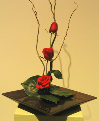 Ikebana - Traditional japanese flower arrangement - With roses
