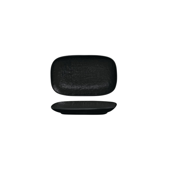 94521-BK Luzerne Linen Black Oblong Plate Globe Importers Adelaide Hospitality Supplies