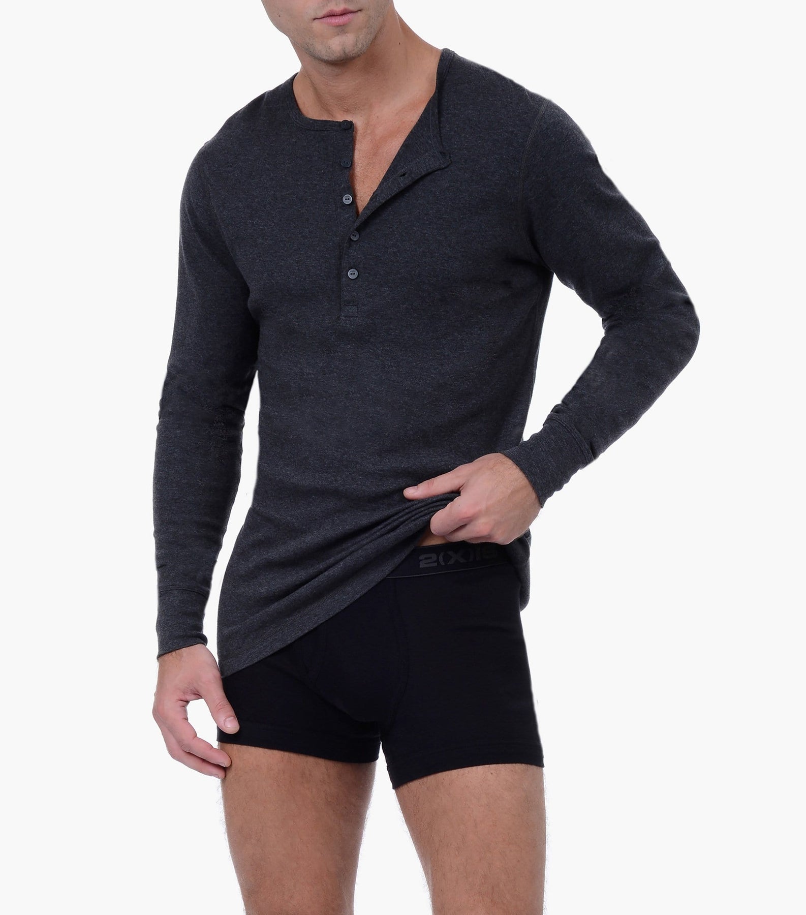 Essential Cotton Long Sleeve Henley | Long Underwear | 2(X)IST