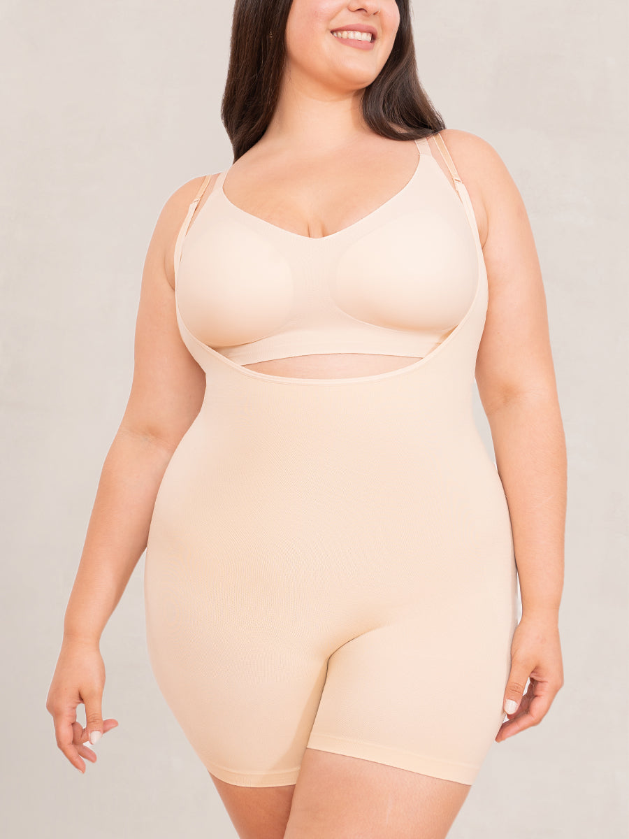 TrueShapers 1205 Slimmer Firm Control Open-Bust Bodysuit with Removable Pads