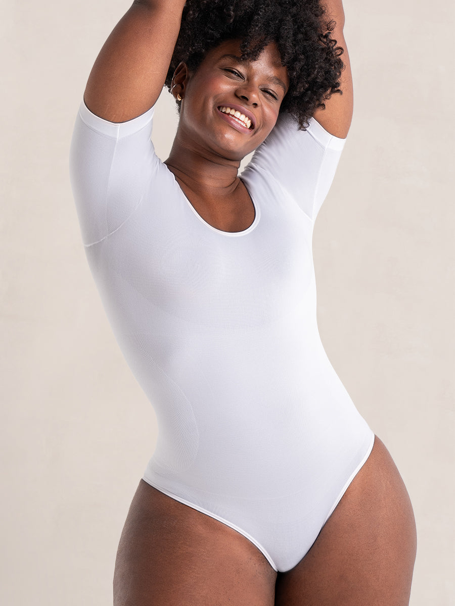 Essential Long Sleeve Scoop Neck Bodysuit - Buff