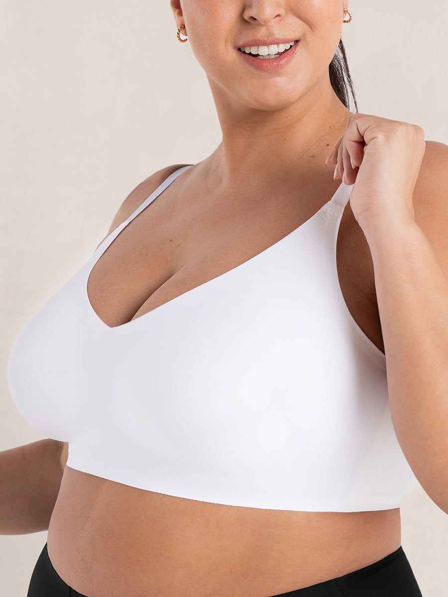 SHAPERMINT Enhanced Smoothing Wireless Bralette for Women with Support, Seamless Bra with Removable Cups, from Small to Plus Size