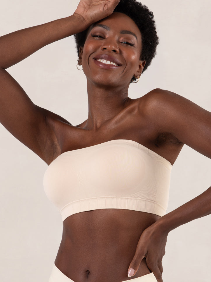 Convertible Strapless Bandeau Bra BEIGE look