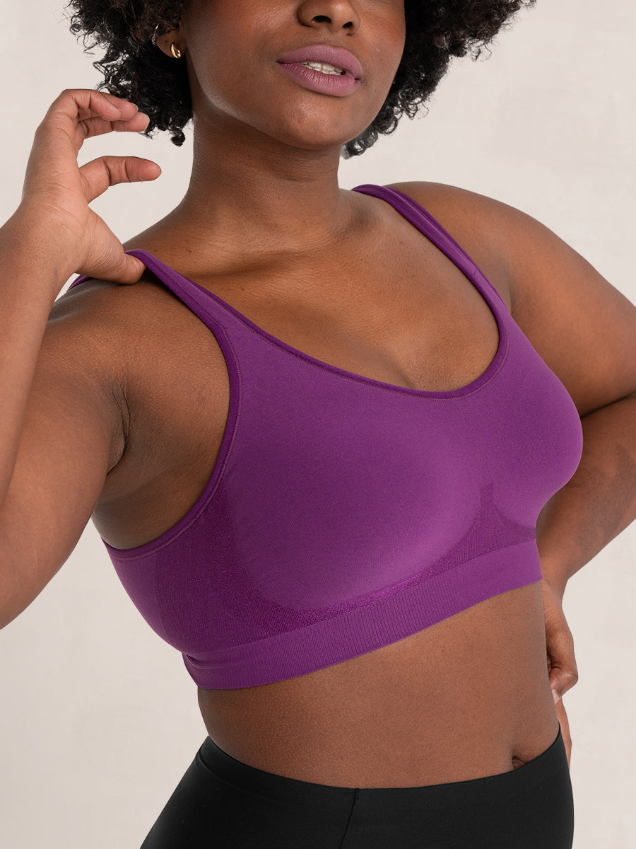 Wireless Shaper Bra mulberry front detail