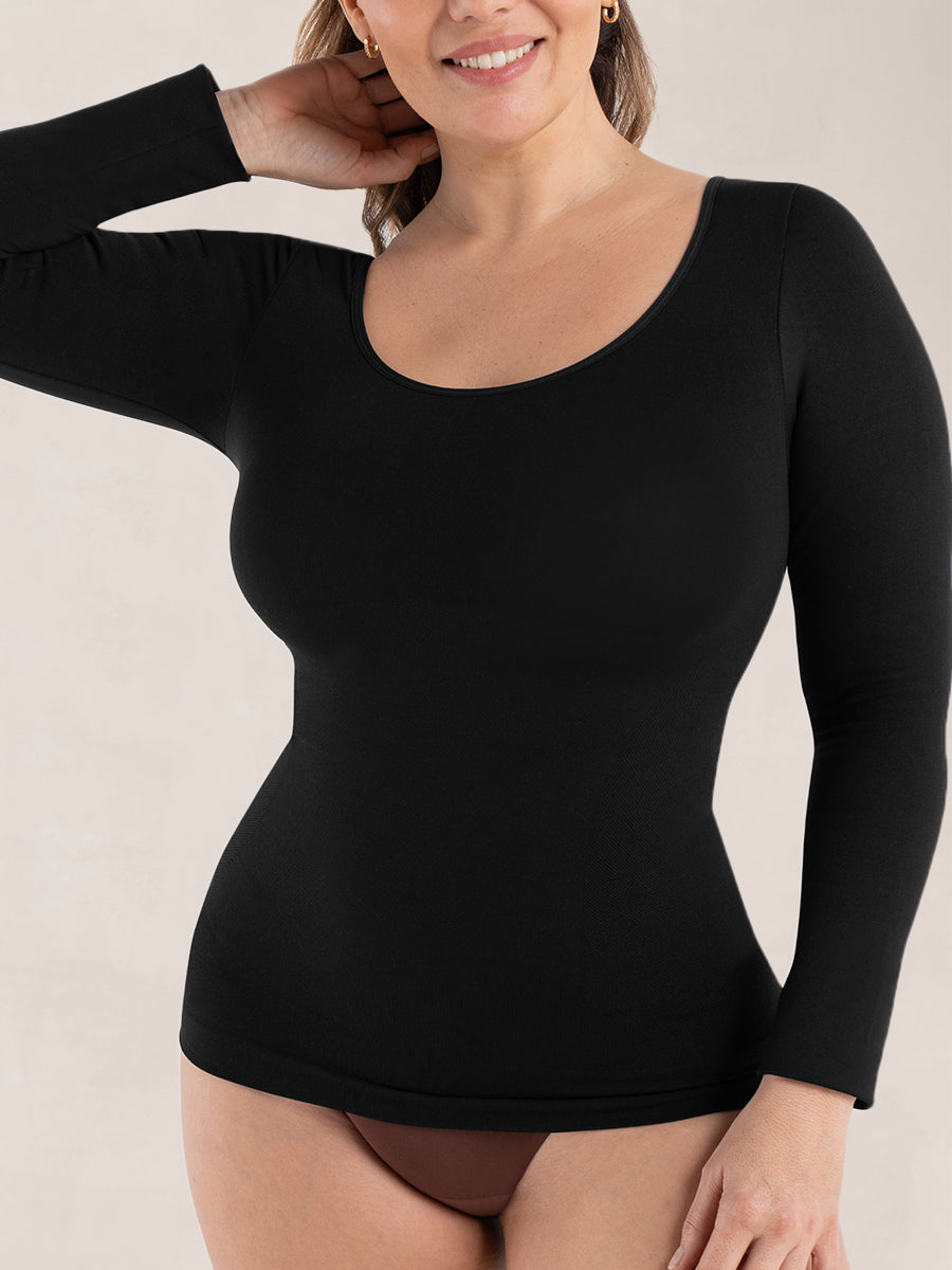 Long Sleeve Shaping T-Shirt black