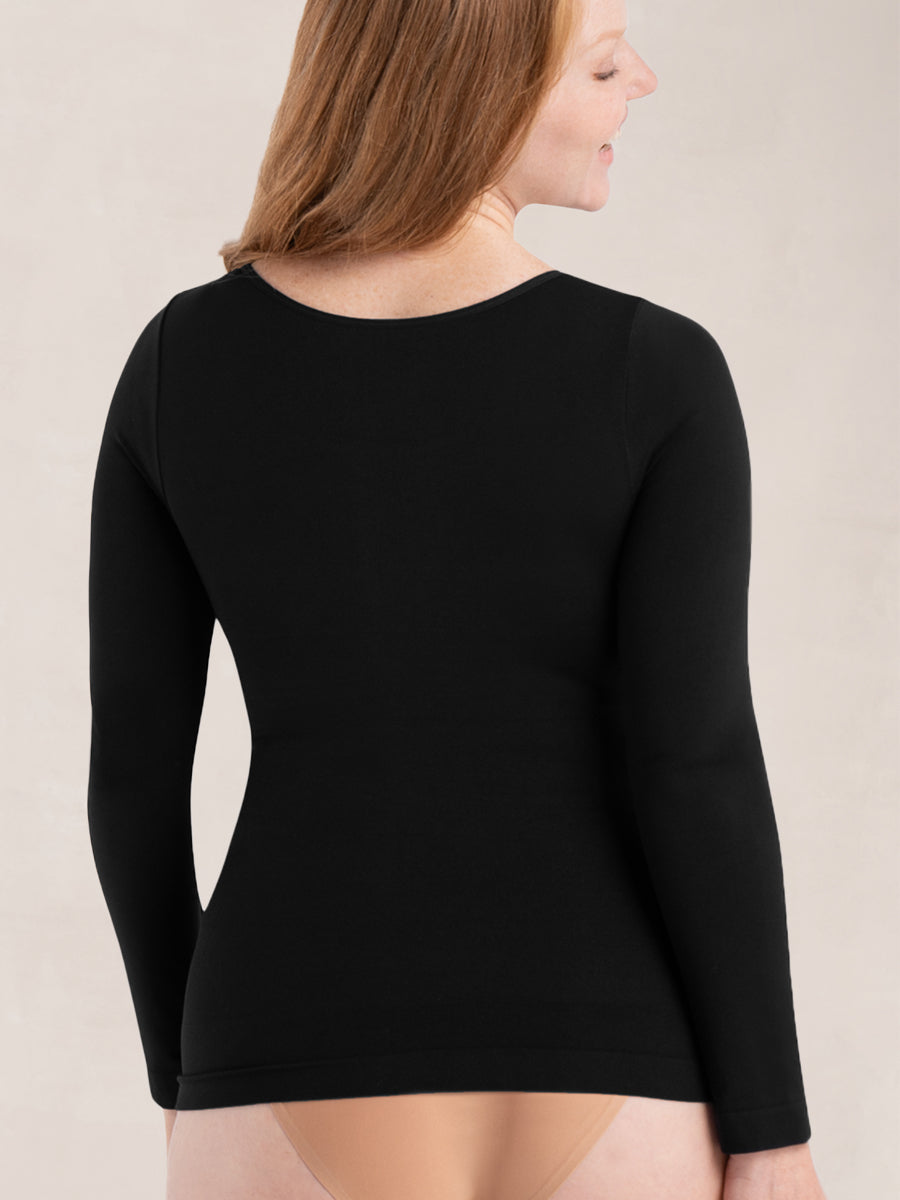 Long Sleeve Shaping T-Shirt black back