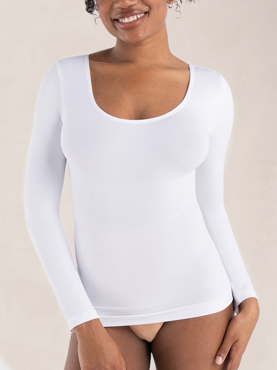 Long Sleeve Shaping T-Shirt white