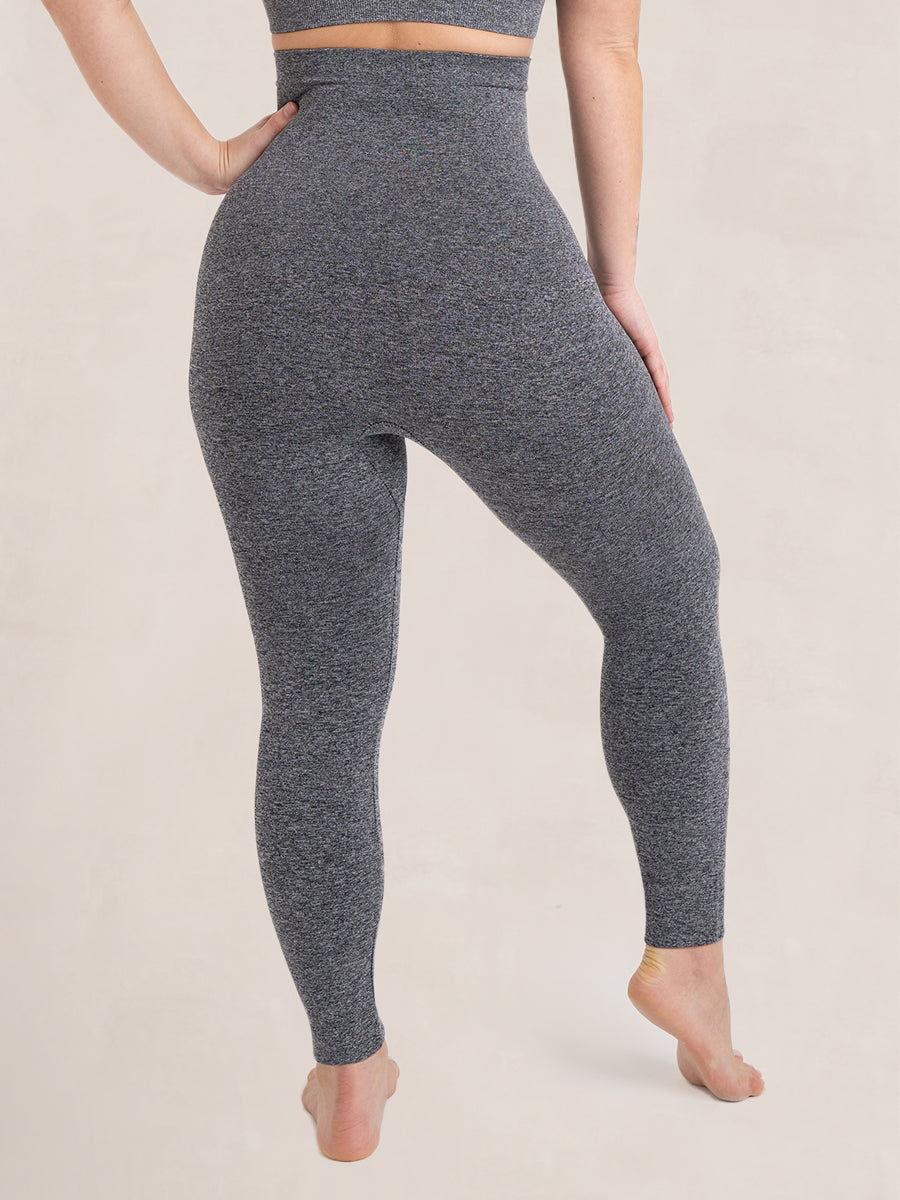 High Waisted Shaping Leggings BACK - Heather Gray