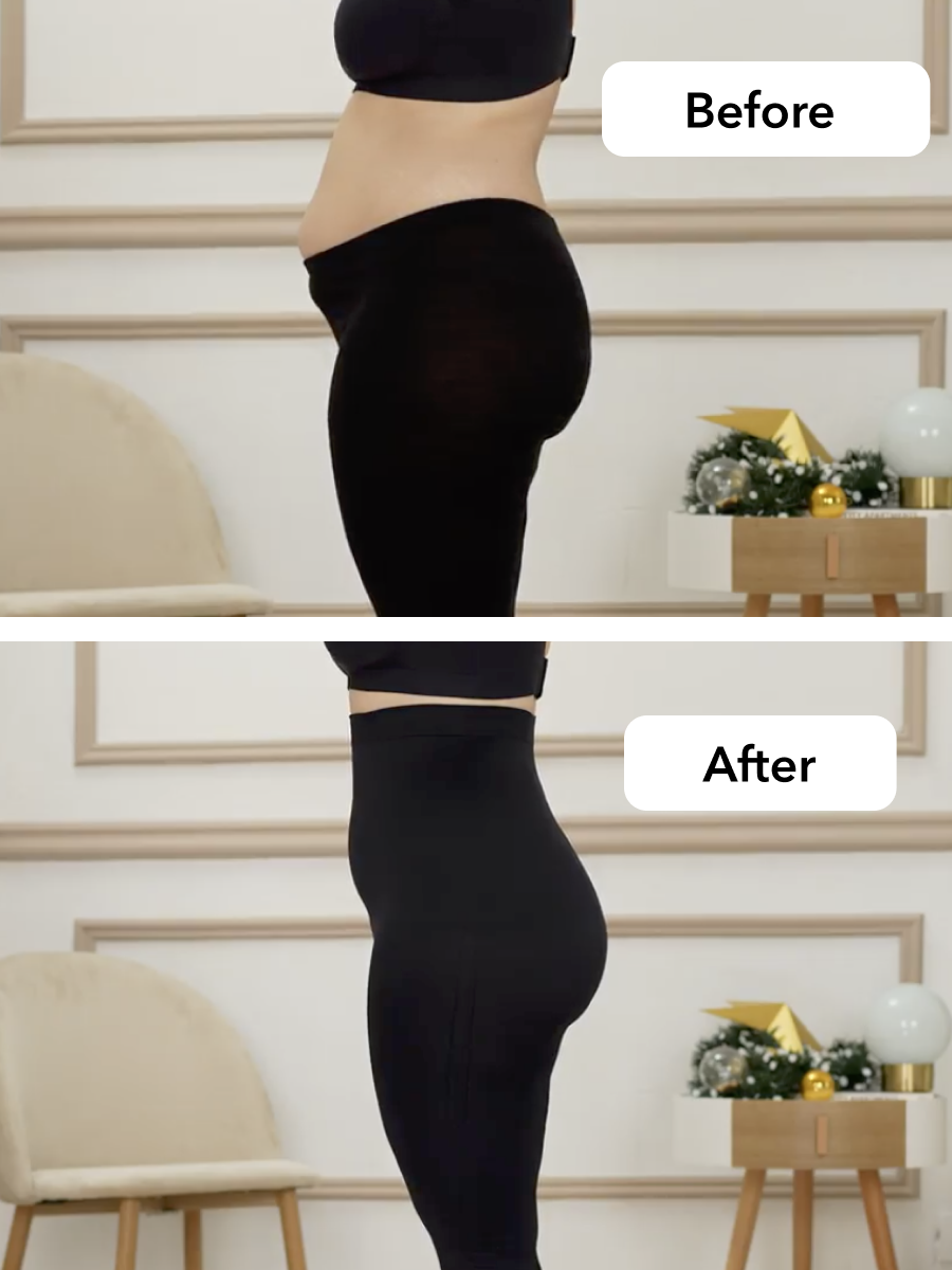 Before and after Shaping Leggings lateral