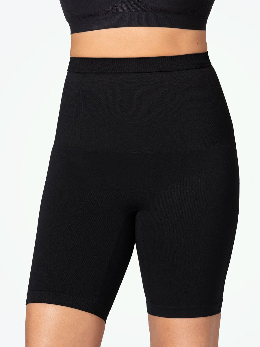 Classic Black Fresh Control Mid-Waist Shaper Bike Shorts