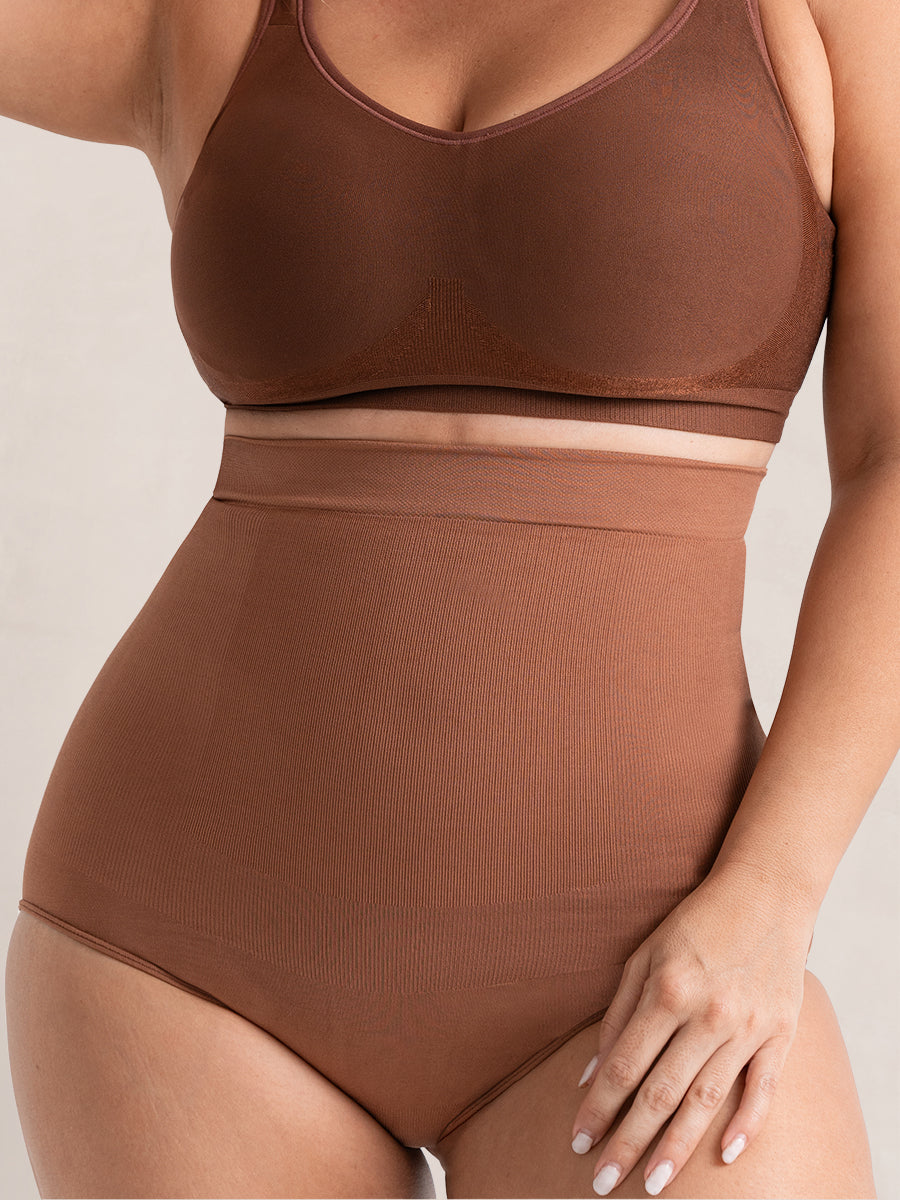 Shapermint Essentials High Waist Shaper Thong In Oatmeal