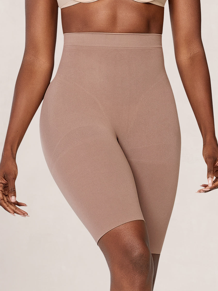 Curveez Second Skin Thigh Slimmer latte front look