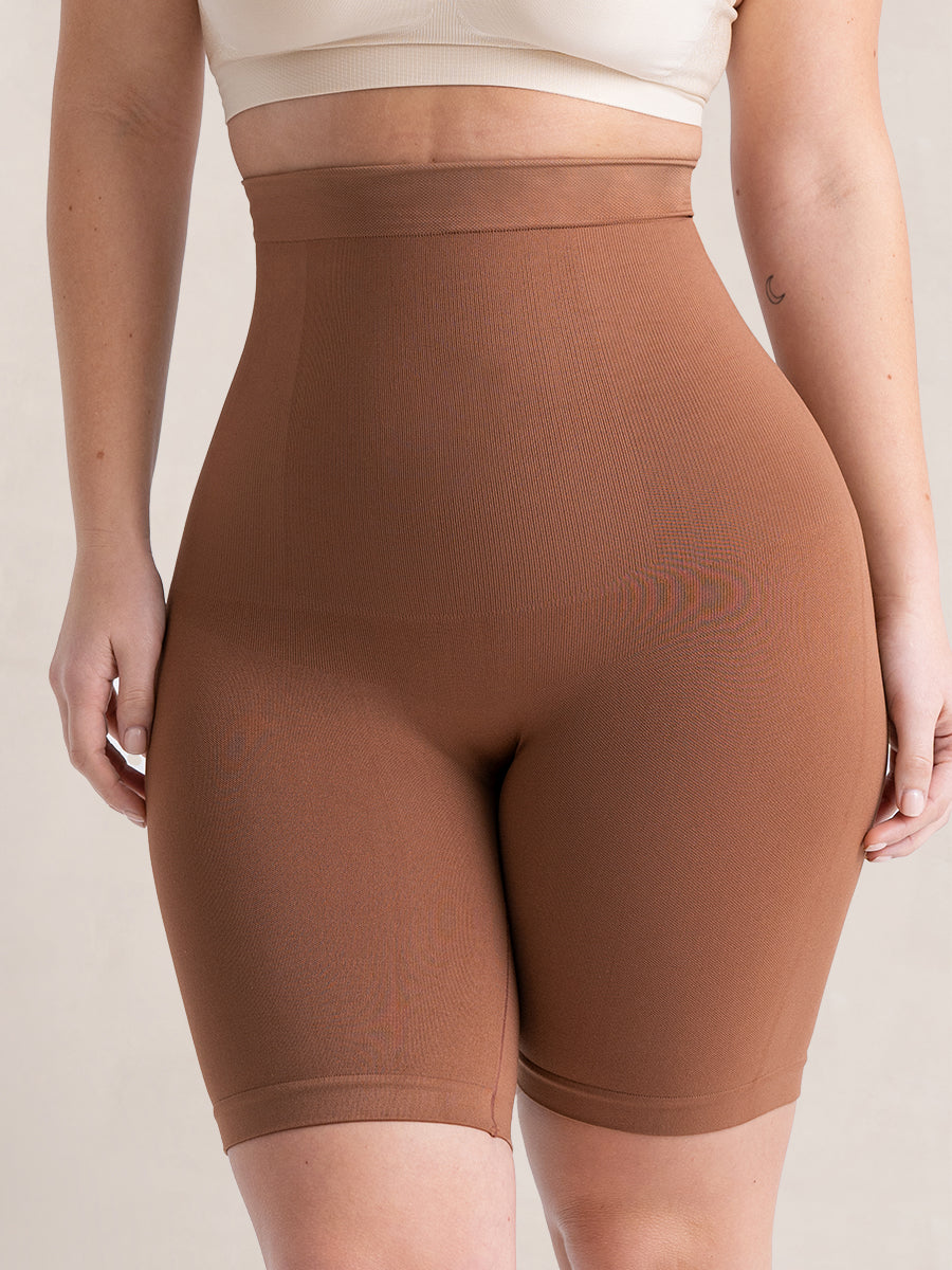 High-Waisted Shaper Shorts latte color