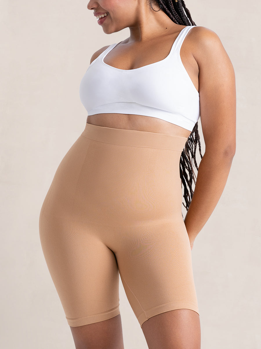 Empetua by Shapermint Women High Waisted Shaper Short Tummy Control Beige  Med Lg