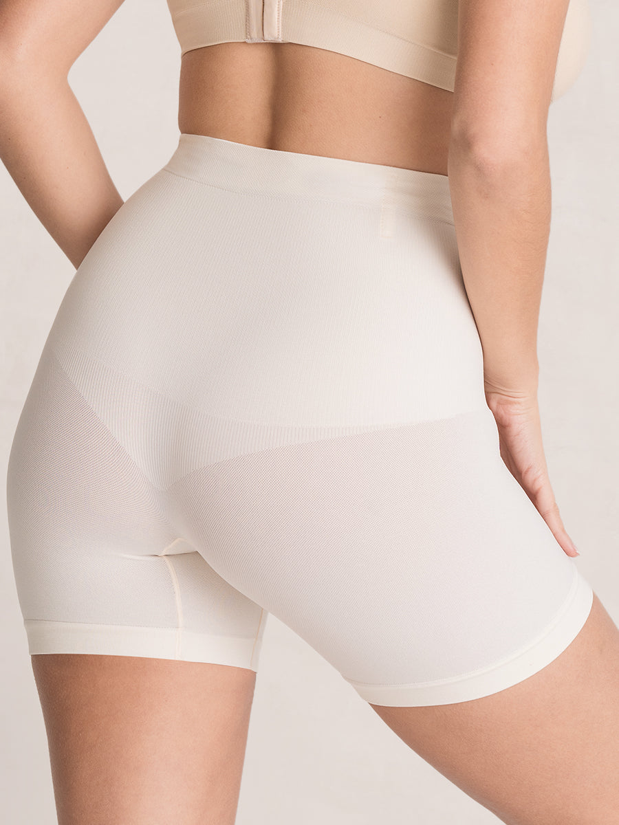 Shapermint Essentials High Waist Shaper Shorts In Oatmeal