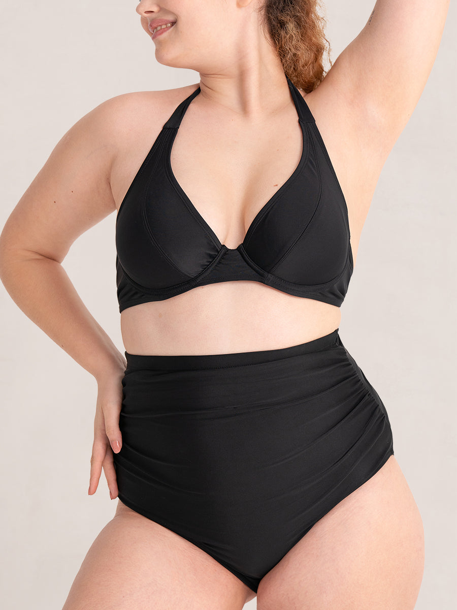 Shapermint Essentials High-Waisted Tie Belt Swim Bottom