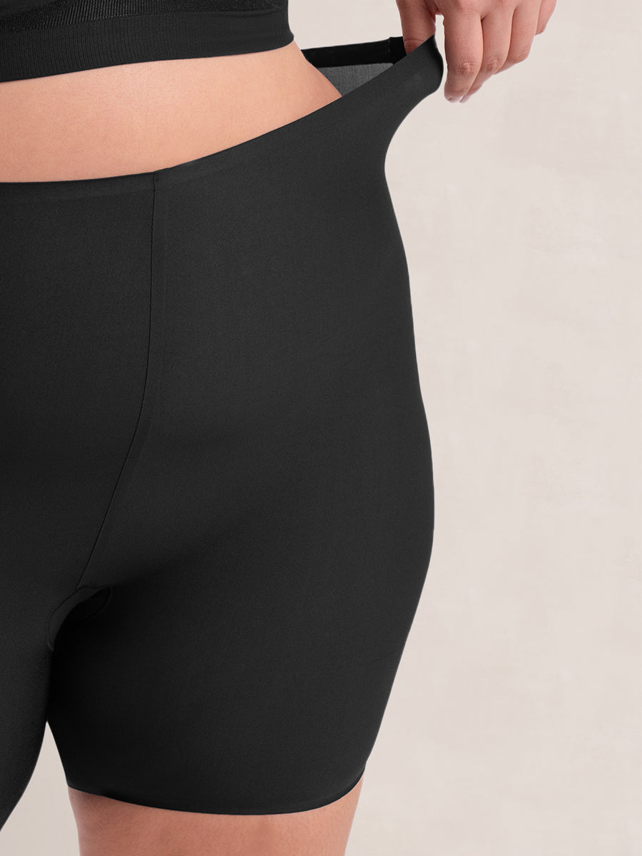 Women's High-Waist Cotton Blend Seamless 7 Inseam Bike Shorts - A New Day™  Black L/XL