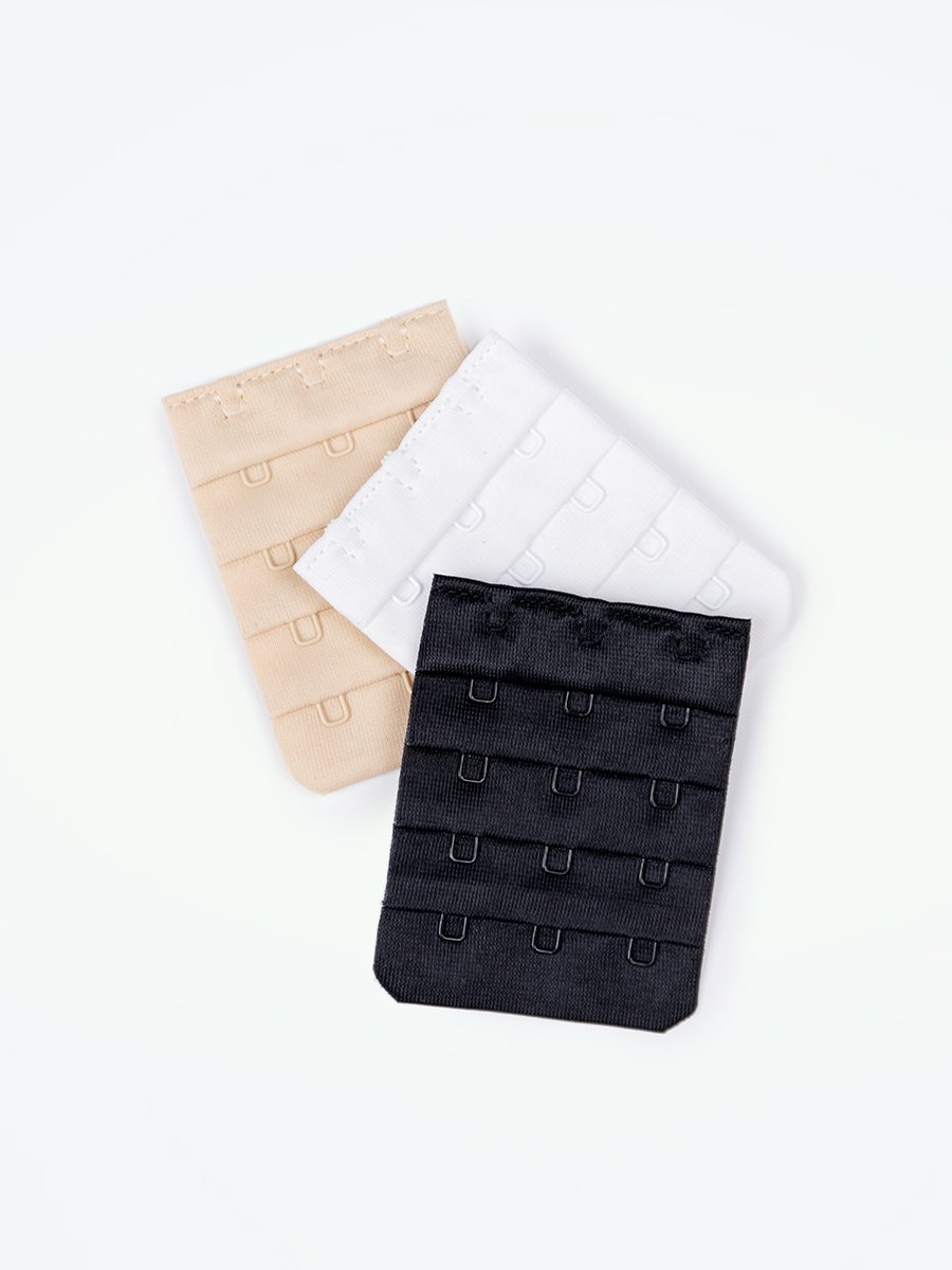 Perfection Beauty 3 Pack Black White and Tan Bra Extenders