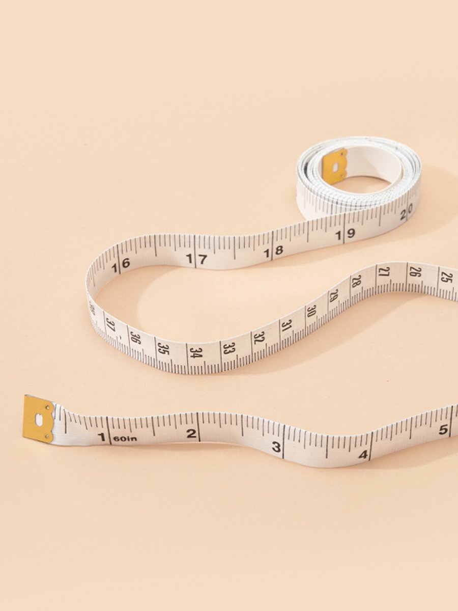 Cropped View Seamstress Measuring Fabric Measuring Tape White