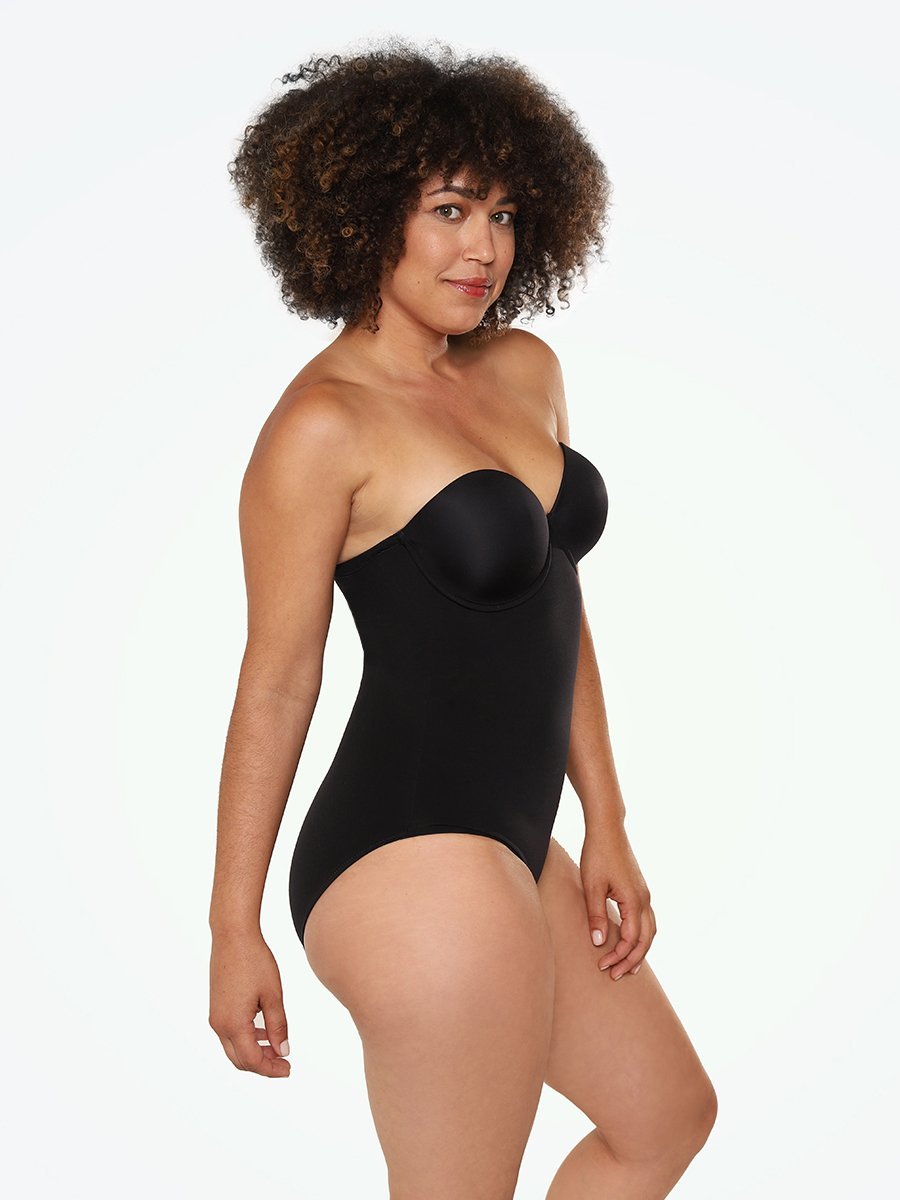 Body Wrap Women's Strapless Bodysuit,Black,Small at  Women's