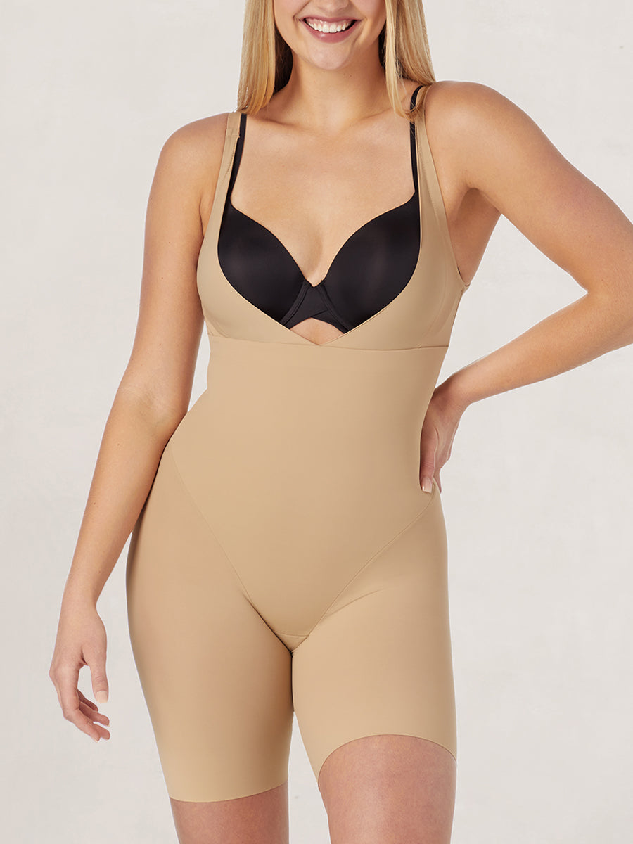 Maidenform Body Shaper Shapewear Wear Your Own Bra Romper Open