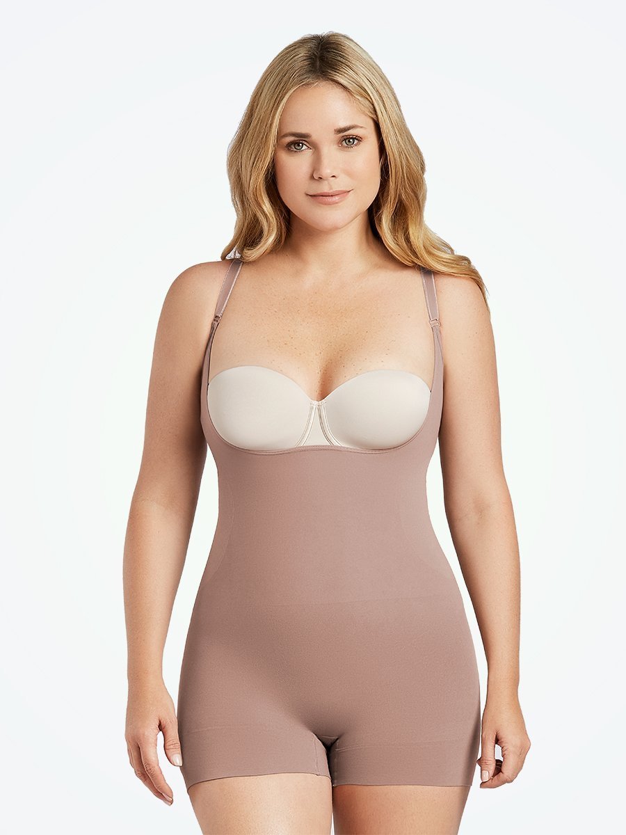 CURVEEZ Women's Tummy Control Shapewear - Butt Lifting, Full Body Shapewear  with Leg Compression - Seamless Bridal Lingerie Nude at  Women's  Clothing store