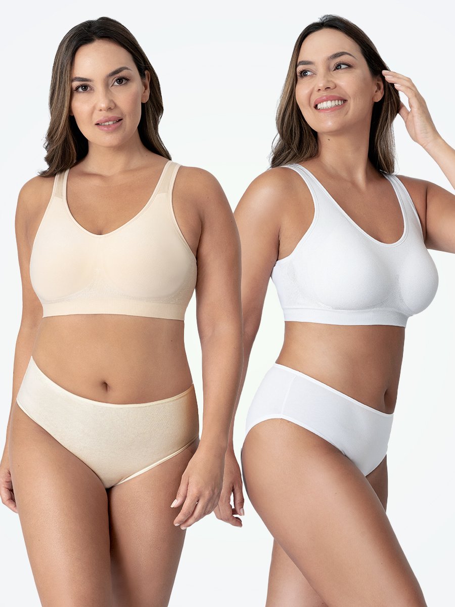 Shapermint Truekind Bra 1 Nude and 1 White / XL Offer: Truekind® 2-Pack Daily Comfort Wireless Shaper Bra - 60 percent