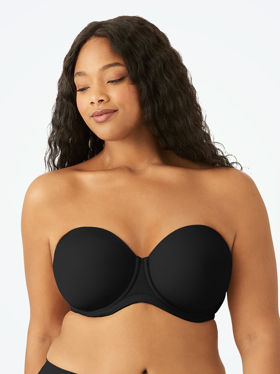 FEOYA Women's Seamless Underwire Bandeau Minimizer Strapless Bra for Large  Bust Black M : : Clothing, Shoes & Accessories