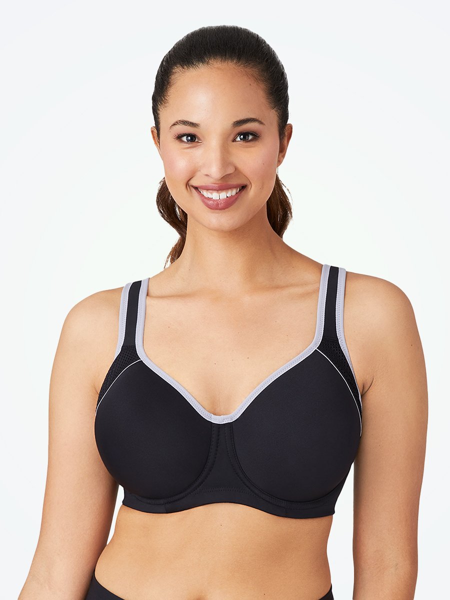 Workout to Weekend Medium Impact Spacer Sports Bra 34DD, Black