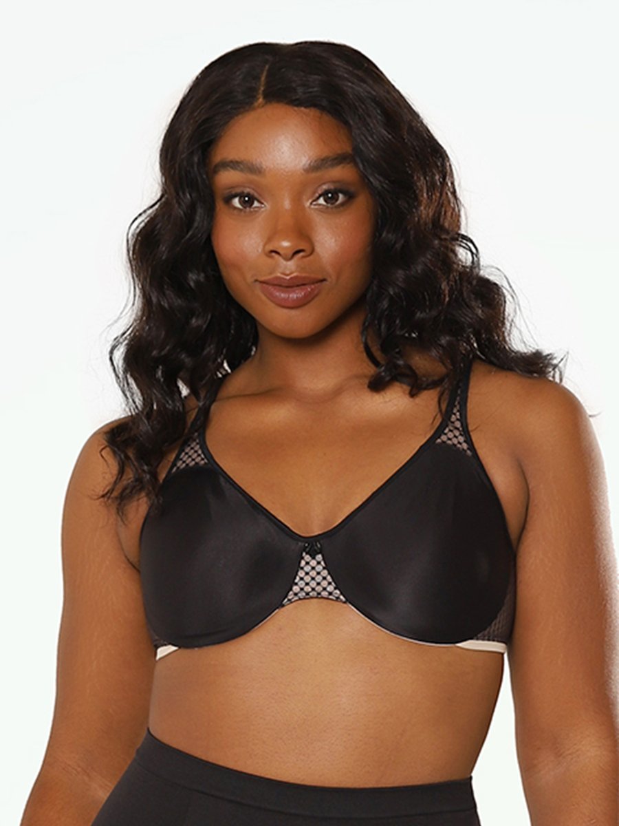 Shapermint Bali Bra Black and Nude / 38C Bali® Passion Comfort Minimizer Underwire Bra