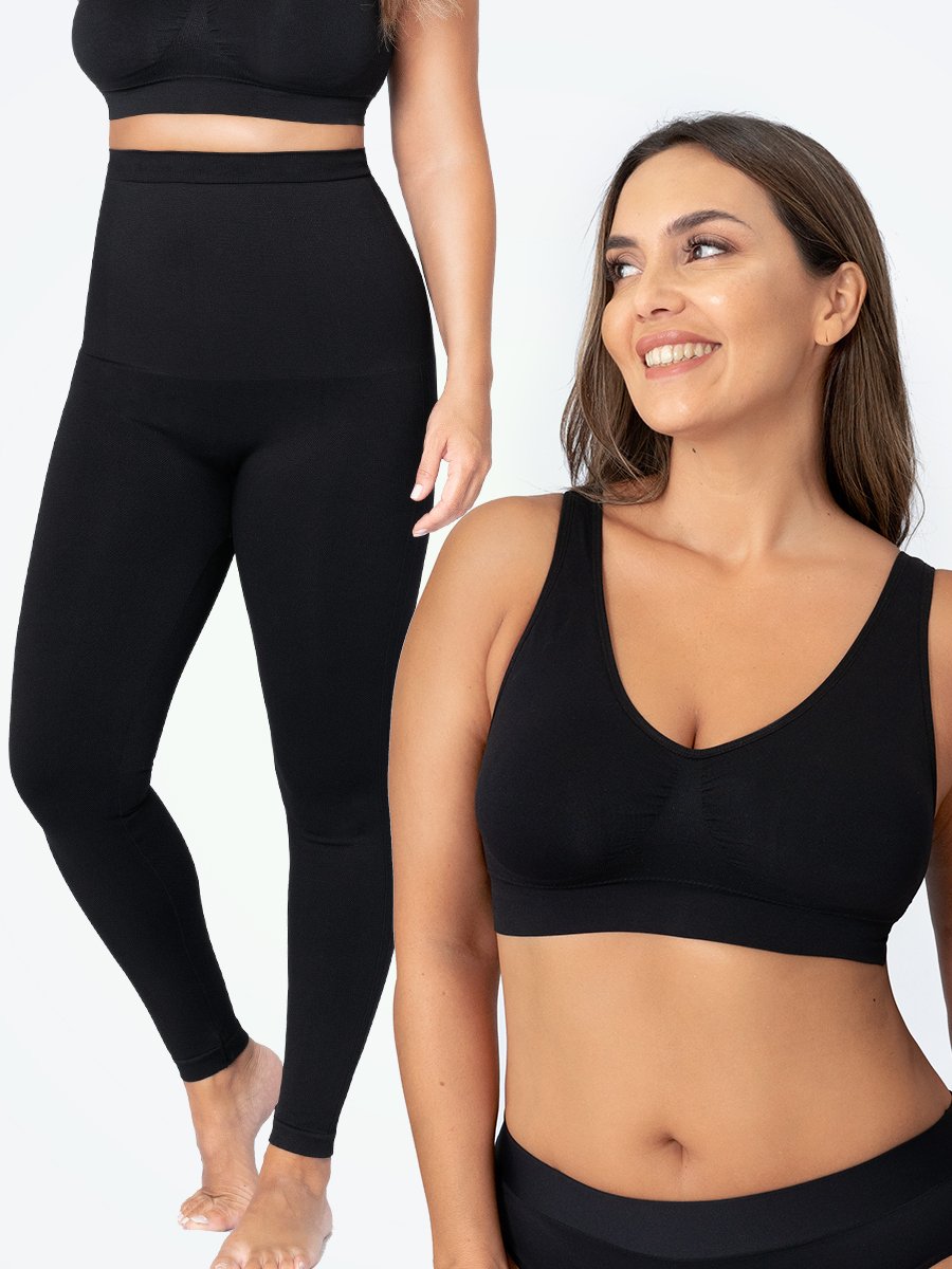 Shapermint Empetua Bra Black / M Bundle Truekind® & Empetua® - 1 Shaping Bra + 1 High Waisted Shaping Leggings