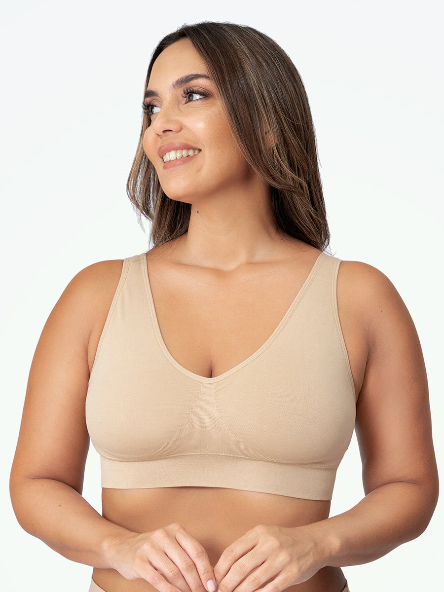 Qoo10 - Rosebud skin origin simple bra + panty set / wireless bra