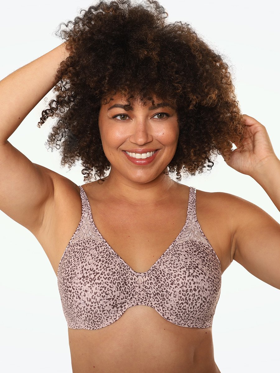 Bali Passion 2PK Comfort Minimizer Underwire Bra_Pink Leaf Print_38C at   Women's Clothing store