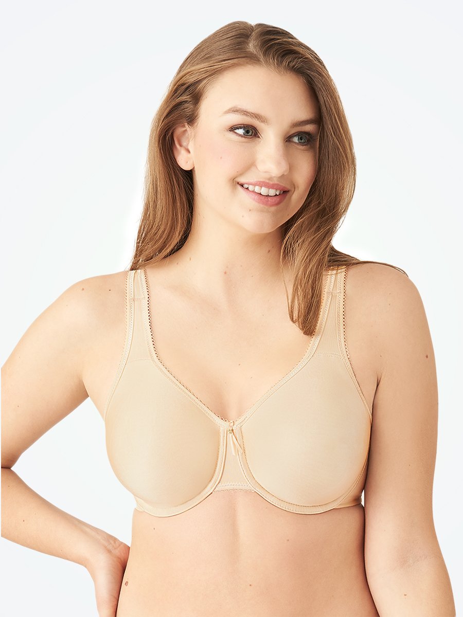 Wacoal 36D Bra Beige French Garden Seamless Underwire T-Shirt Back