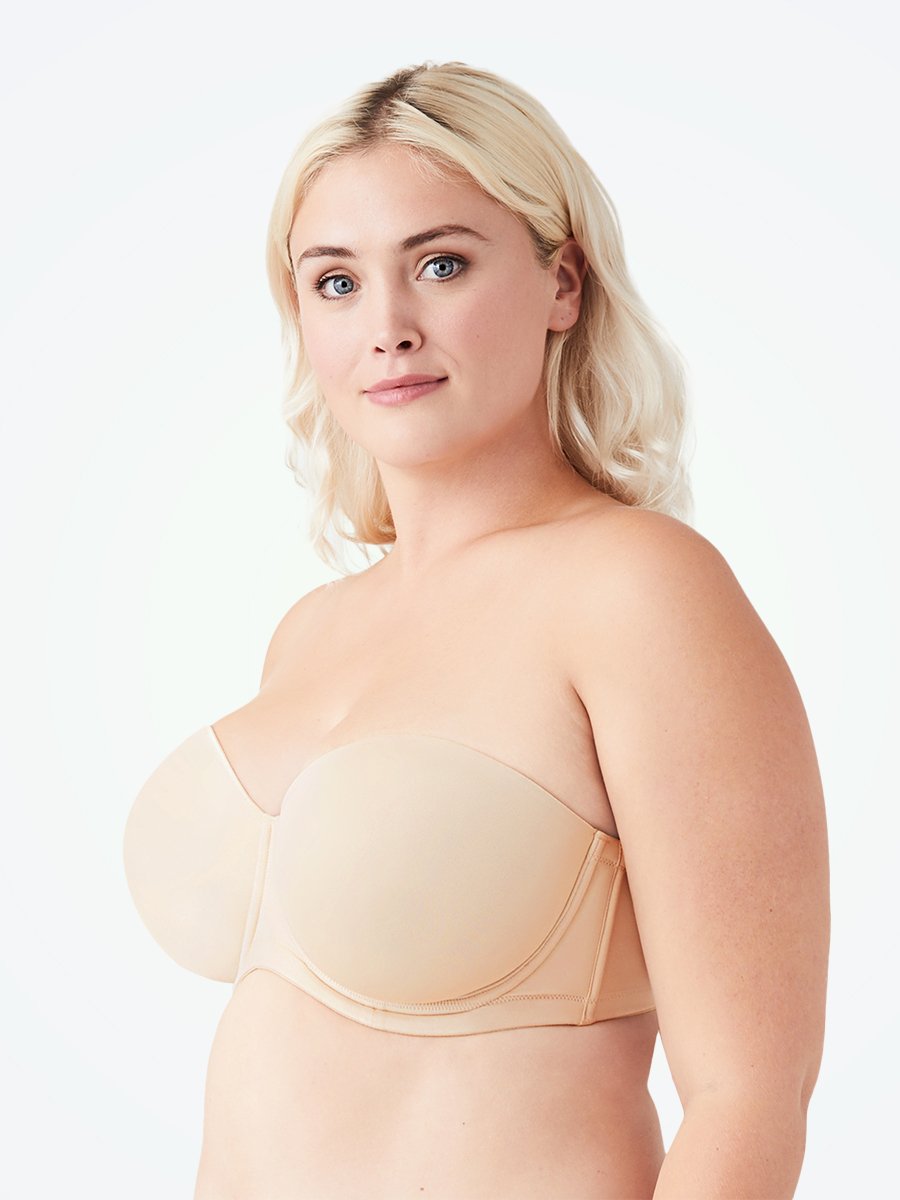  CASOLACE Women's Smoothing Plus Size Unlined Underwire Bandeau Strapless  Bra Sand Dollar 30D : Clothing, Shoes & Jewelry