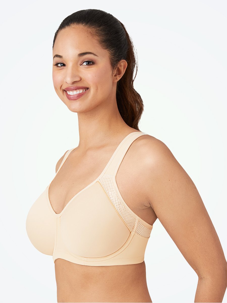 NWOT WACOAL LINDSEY Sport Contour Underwire Bra 853302 Beige Sand